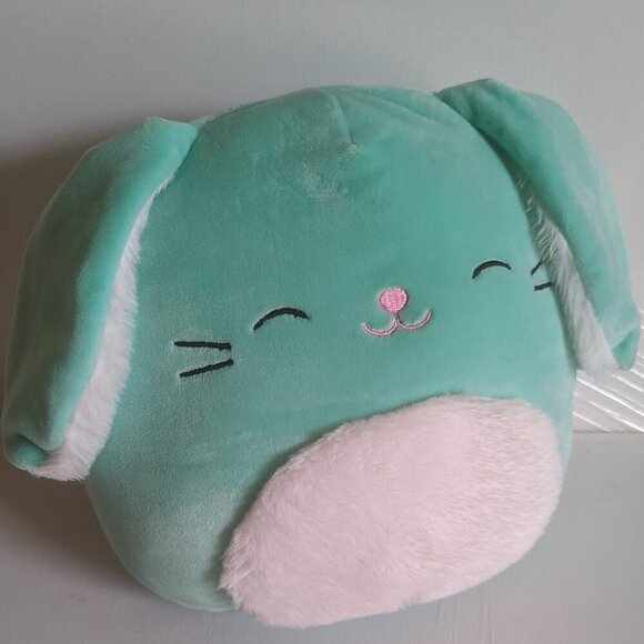 NWT 8" Sammy Bunny Squishmallows Teal Blue Fuzzy Plushie Rabbit Stuffed Animal - Picture 1 of 8
